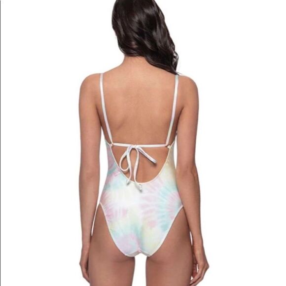 PQ Swim Anthropologie Utopia Aphrodite Tie Dye One Piece Swimsuit L - Picture 2 of 10